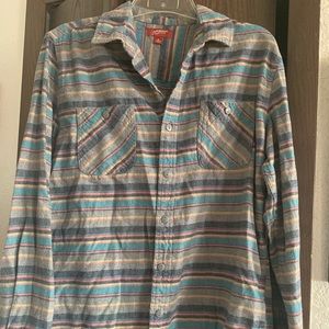 EUC Arizona Jean Women's Striped Long Sleeve Button Down size Medium